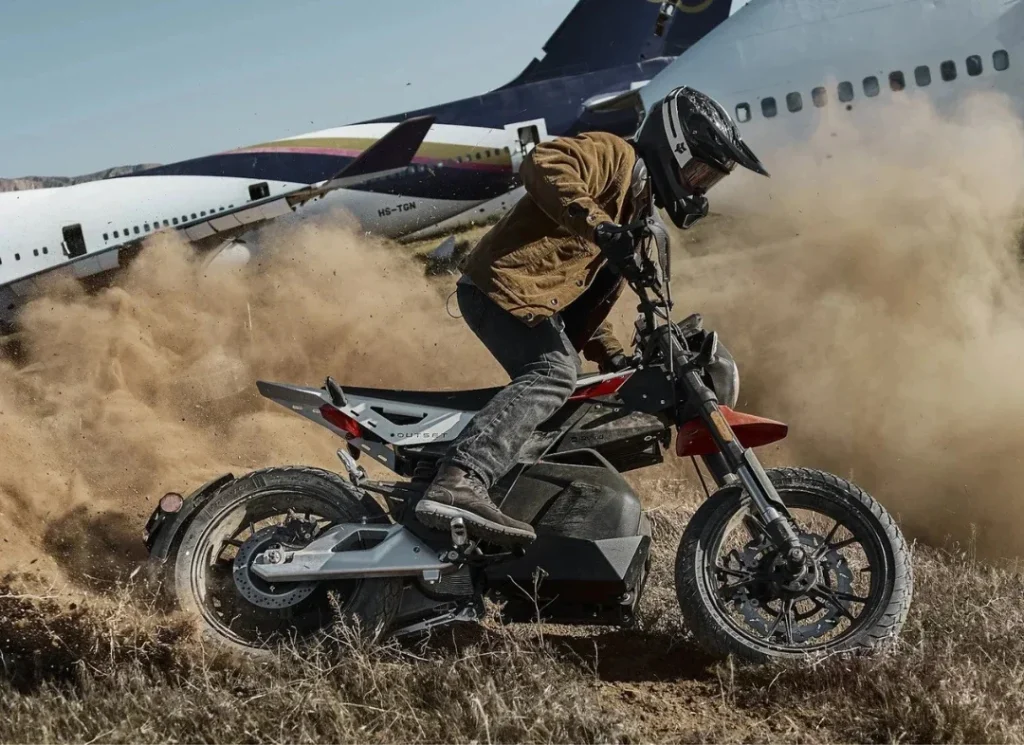 Rider on dusty terrain